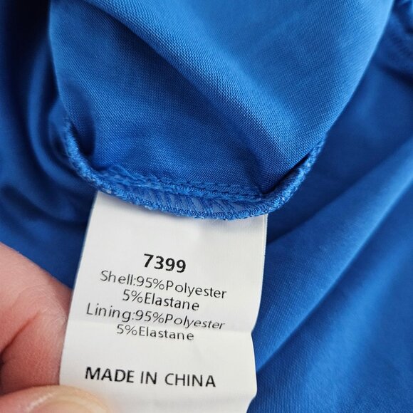 Womens Elegant Large Strapless Tube Top Blue Floral Bodycon Maxi Dress Party - Picture 12 of 12